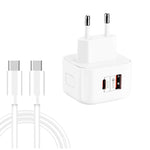 Caricabatterie da viaggio 20W PD3.0 + QC3.0 con cavo USB-C