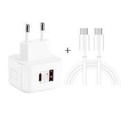 YSY-6087PD 20W PD3.0 + QC3.0 Caricabatterie da viaggio a doppia ricarica rapida con cavo dati da tipo C a tipo C, EU Plug, US Plug, UK Plug