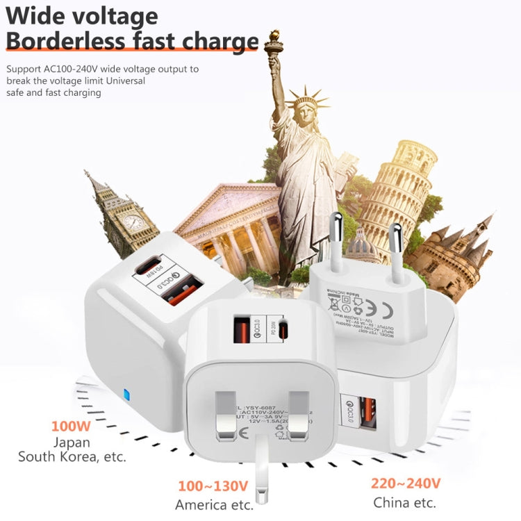 Caricabatterie da viaggio 20W PD3.0 + QC3.0 con cavo USB-C