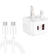 YSY-6087PD 20W PD3.0 + QC3.0 Caricabatterie da viaggio a doppia ricarica rapida con cavo dati da tipo C a tipo C, EU Plug, US Plug, UK Plug