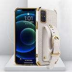 Custodia in pelle con motivo coccodrillo in TPU elettrolitico con cinturino da polso, For Samsung Galaxy A02, For Samsung  Galaxy A02s (EU Version), For Samsung Galaxy A12, For Samsung Galaxy A21S, For Samsung Galaxy A32 4G, For Samsung Galaxy S20 FE  ...