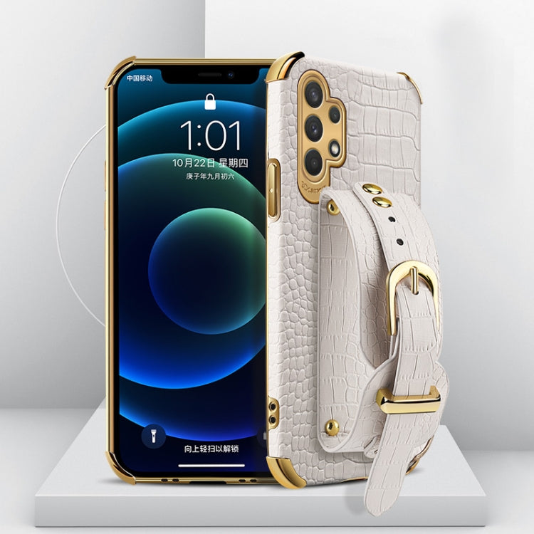 Custodia in pelle con motivo coccodrillo in TPU elettrolitico con cinturino da polso, For Samsung Galaxy A02, For Samsung  Galaxy A02s (EU Version), For Samsung Galaxy A12, For Samsung Galaxy A21S, For Samsung Galaxy A32 4G, For Samsung Galaxy S20 FE  ...