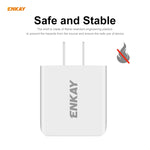 ENKAY Hat-Prince U090 20W PD + QC 3.0 Adattatore di alimentazione portatile per caricabatterie da viaggio a ricarica rapida a doppia porta, presa americana