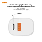 ENKAY Hat-Prince U090 20W PD + QC 3.0 Adattatore di alimentazione portatile per caricabatterie da viaggio a ricarica rapida a doppia porta, presa americana
