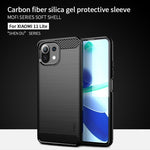 Custodia morbida in TPU in fibra di carbonio con trama spazzolata serie MOFI Gentleness, For Xiaomi Mi 11 Lite, For Xiaomi Mi 11 Pro, For OnePlus 9R