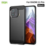Custodia morbida in TPU in fibra di carbonio con trama spazzolata serie MOFI Gentleness, For Xiaomi Mi 11 Lite, For Xiaomi Mi 11 Pro, For OnePlus 9R
