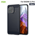 Custodia morbida in TPU in fibra di carbonio con trama spazzolata serie MOFI Gentleness, For Xiaomi Mi 11 Lite, For Xiaomi Mi 11 Pro, For OnePlus 9R