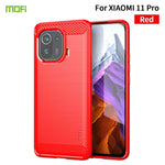 Custodia morbida in TPU in fibra di carbonio con trama spazzolata serie MOFI Gentleness, For Xiaomi Mi 11 Lite, For Xiaomi Mi 11 Pro, For OnePlus 9R