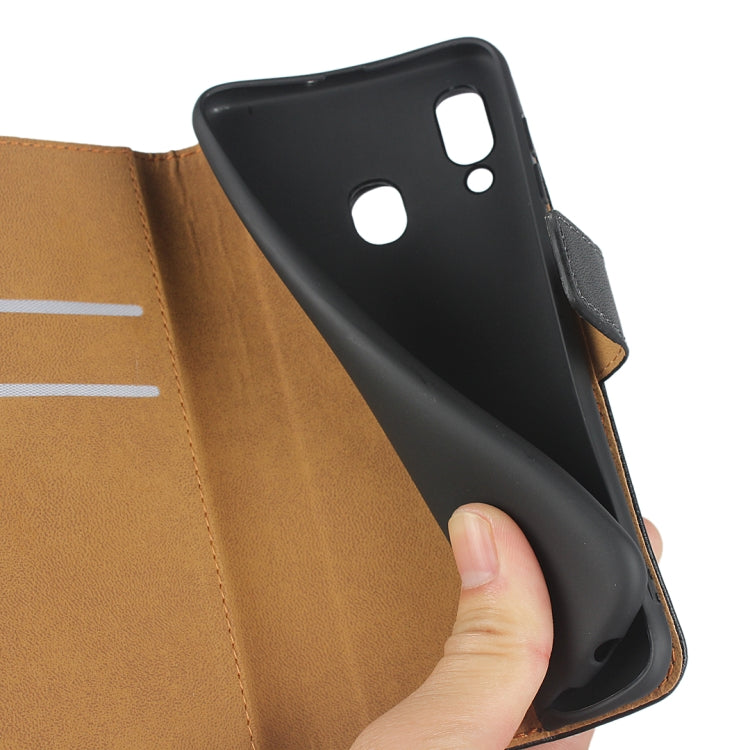Fondina flip orizzontale in pelle per Samsung Galaxy A30/A20 con chiusura magnetica e staffa e slot per schede e portafoglio, For Galaxy A30