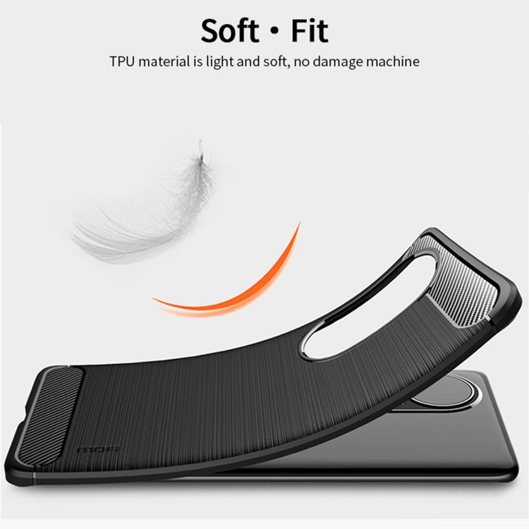 Custodia morbida in TPU in fibra di carbonio con trama spazzolata serie MOFI Gentleness, For Huawei P50 Pro, For Xiaomi Mi 11 Ultra, For OnePlus 8