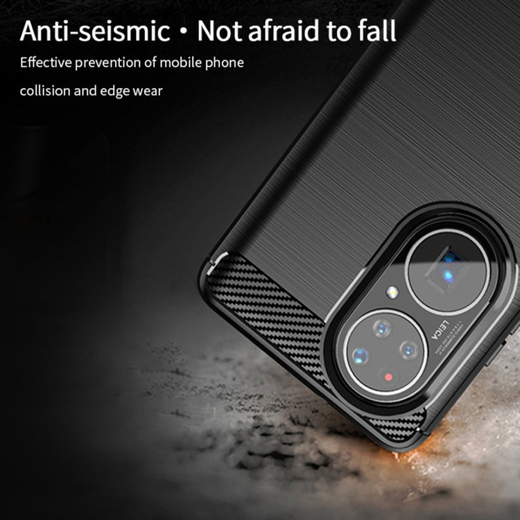 Custodia morbida in TPU in fibra di carbonio con trama spazzolata serie MOFI Gentleness, For Huawei P50 Pro, For Xiaomi Mi 11 Ultra, For OnePlus 8