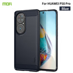 Custodia morbida in TPU in fibra di carbonio con trama spazzolata serie MOFI Gentleness, For Huawei P50 Pro, For Xiaomi Mi 11 Ultra, For OnePlus 8