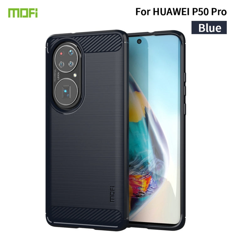 Custodia morbida in TPU in fibra di carbonio con trama spazzolata serie MOFI Gentleness, For Huawei P50 Pro, For Xiaomi Mi 11 Ultra, For OnePlus 8