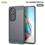 Custodia morbida in TPU in fibra di carbonio con trama spazzolata serie MOFI Gentleness, For Huawei P50 Pro, For Xiaomi Mi 11 Ultra, For OnePlus 8