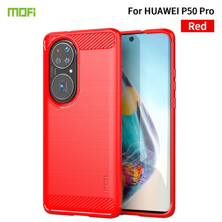 Custodia morbida in TPU in fibra di carbonio con trama spazzolata serie MOFI Gentleness, For Huawei P50 Pro, For Xiaomi Mi 11 Ultra, For OnePlus 8
