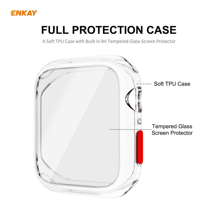ENKAY Hat-principe Custodia in TPU a copertura totale + protezione in vetro temperato per Apple Watch Series 6/5/4 / SE 44mm, For Apple Watch Series 6 / 5 / 4 / SE 44mm