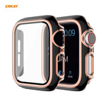ENKAY Hat-Prince Custodia per PC galvanizzata a copertura totale + protezione in vetro temperato per Apple Watch Series 6/5/4 / SE 40mm, For Apple Watch Series 6 / 5 / 4 / SE 40mm