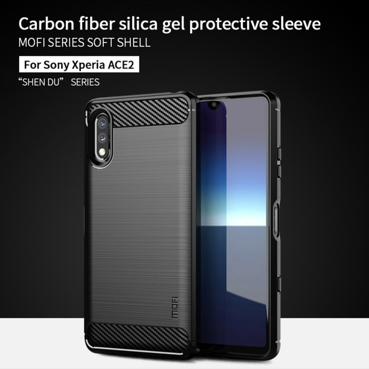 Custodia morbida in TPU in fibra di carbonio con trama spazzolata serie MOFI Gentleness, For Sony Xperia ACE ll, For Sony Xperia 1 lll