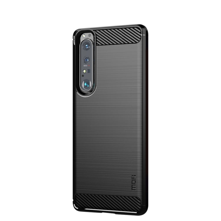 Custodia morbida in TPU in fibra di carbonio con trama spazzolata serie MOFI Gentleness, For Sony Xperia ACE ll, For Sony Xperia 1 lll
