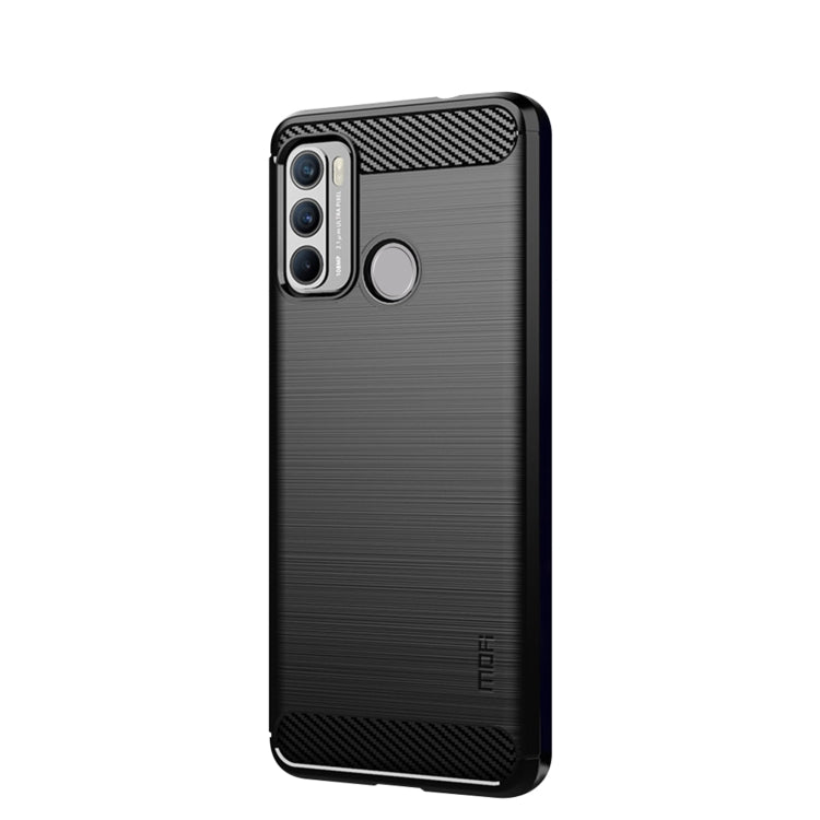 Custodia morbida in TPU in fibra di carbonio con trama spazzolata serie MOFI Gentleness, For Motorola G60 / G40 Fusion