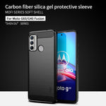 Custodia morbida in TPU in fibra di carbonio con trama spazzolata serie MOFI Gentleness, For Motorola G60 / G40 Fusion