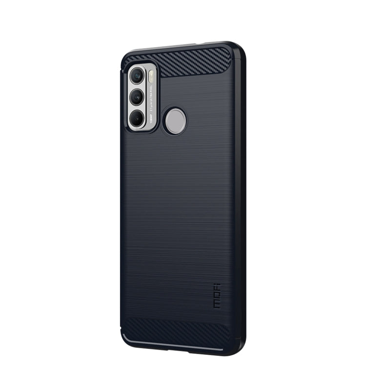 Custodia morbida in TPU in fibra di carbonio con trama spazzolata serie MOFI Gentleness, For Motorola G60 / G40 Fusion