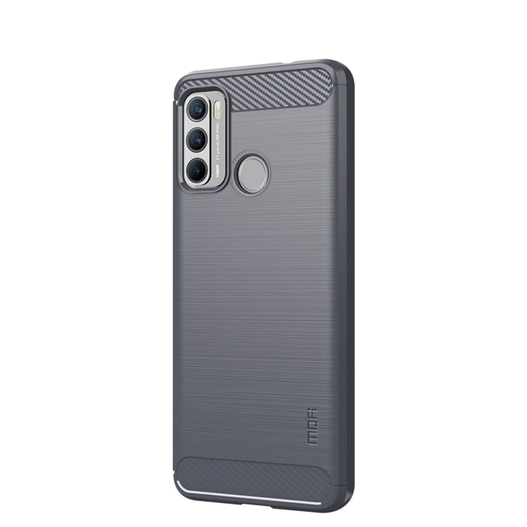 Custodia morbida in TPU in fibra di carbonio con trama spazzolata serie MOFI Gentleness, For Motorola G60 / G40 Fusion