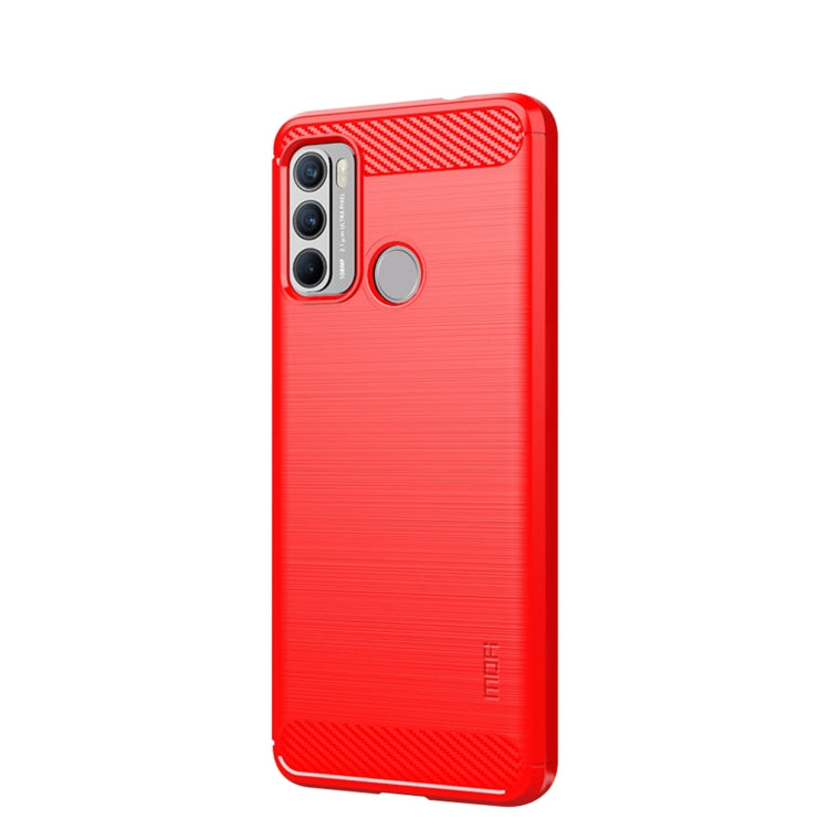 Custodia morbida in TPU in fibra di carbonio con trama spazzolata serie MOFI Gentleness, For Motorola G60 / G40 Fusion