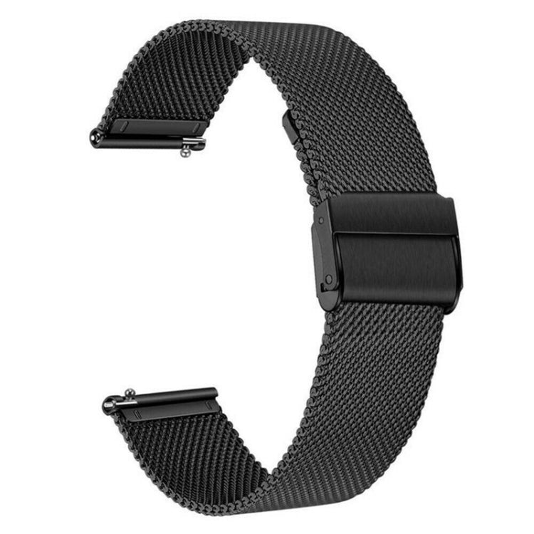 Cinturino di ricambio in metallo in acciaio inossidabile a maglia fine intrecciata con doppia fibbia da 20 mm, black, Golden, rose gold, silver