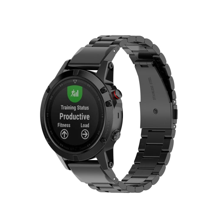 Per Garmin Fenix5/Forerunner935/Garmin Approach S60 Cinturino a sgancio rapido in acciaio inossidabile con tre ceppi di metallo, black, silver, gold, rose gold