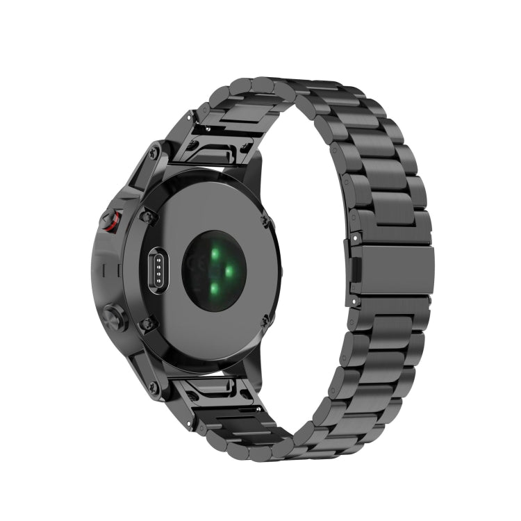 Per Garmin Fenix5/Forerunner935/Garmin Approach S60 Cinturino a sgancio rapido in acciaio inossidabile con tre ceppi di metallo, black, silver, gold, rose gold