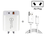 Caricabatterie da viaggio 20W USB PD Type-C + QC 3.0 con cavo mic