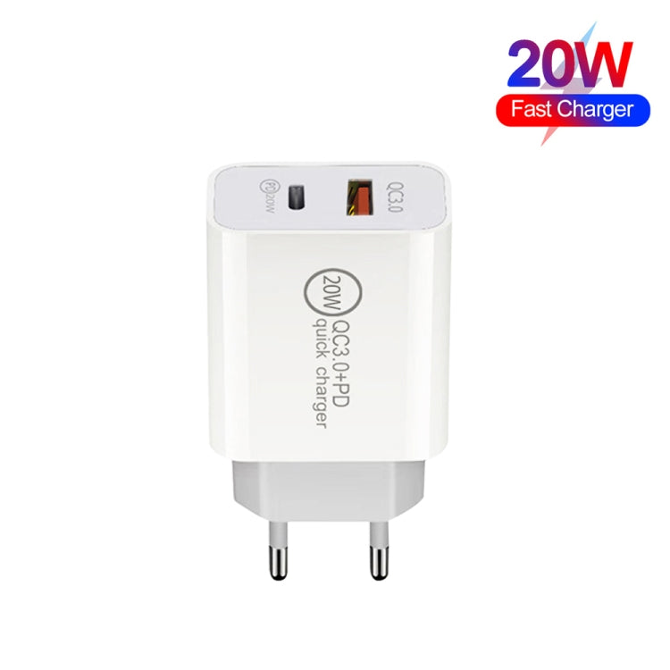 Caricatore rapido 20W USB PD Type-C con cavo Type-C 1m