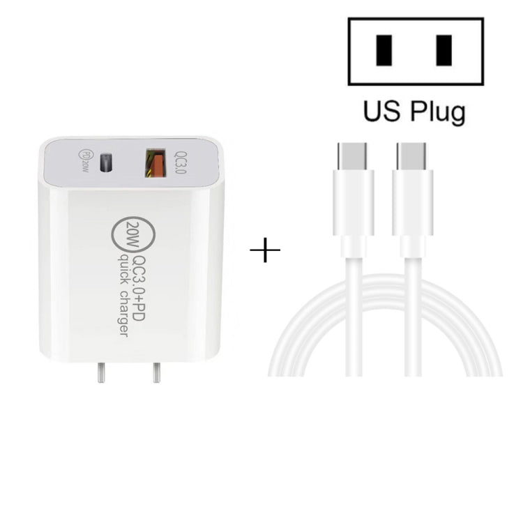 Caricatore rapido USB PD Type-C 20W con cavo Type-C