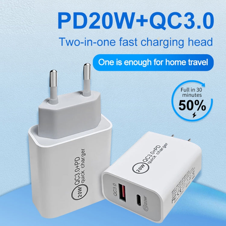 Caricatore rapido USB PD Type-C 20W con cavo Type-C