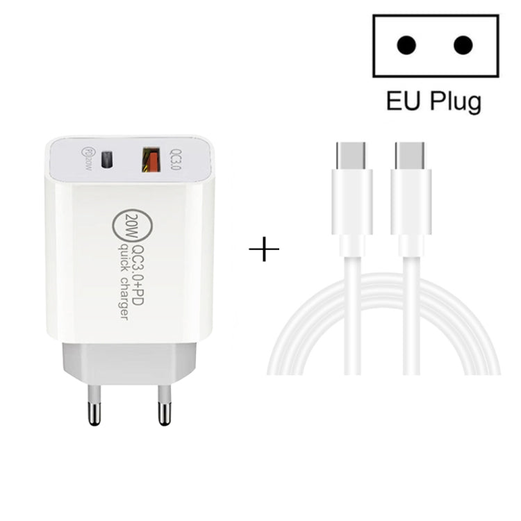 Caricatore rapido USB PD Type-C 20W con cavo Type-C