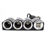 Adattatore a 3 vie per caricabatteria da auto con doppia porta USB per presa accendisigari per auto, 1503