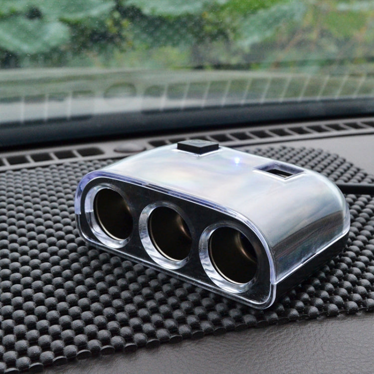 Adattatore splitter per accendisigari per auto Splitter per accendisigari a 3 prese Caricatore per auto doppio USB Interruttori on/off Adattatore splitter per auto 12V, 1505