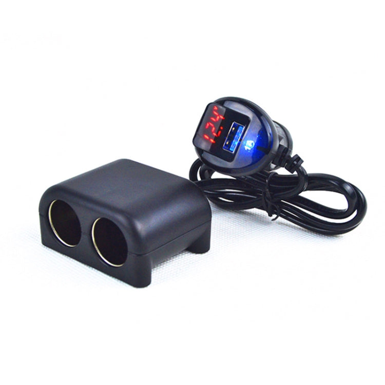 Adattatore per accendisigari Splitter per accendisigari a 2 prese con display a LED Adattatore per caricabatteria da auto USB, 2 Socket