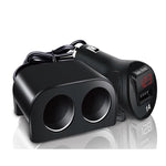 Adattatore per accendisigari Splitter per accendisigari a 2 prese con display a LED Adattatore per caricabatteria da auto USB, 2 Socket