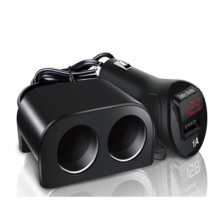 Adattatore per accendisigari Splitter per accendisigari a 2 prese con display a LED Adattatore per caricabatteria da auto USB, 2 Socket