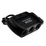 Splitter adattatore per accendisigari 3 prese Splitter per accendisigari 12V/24V Power Car Charger, 3 Sockets
