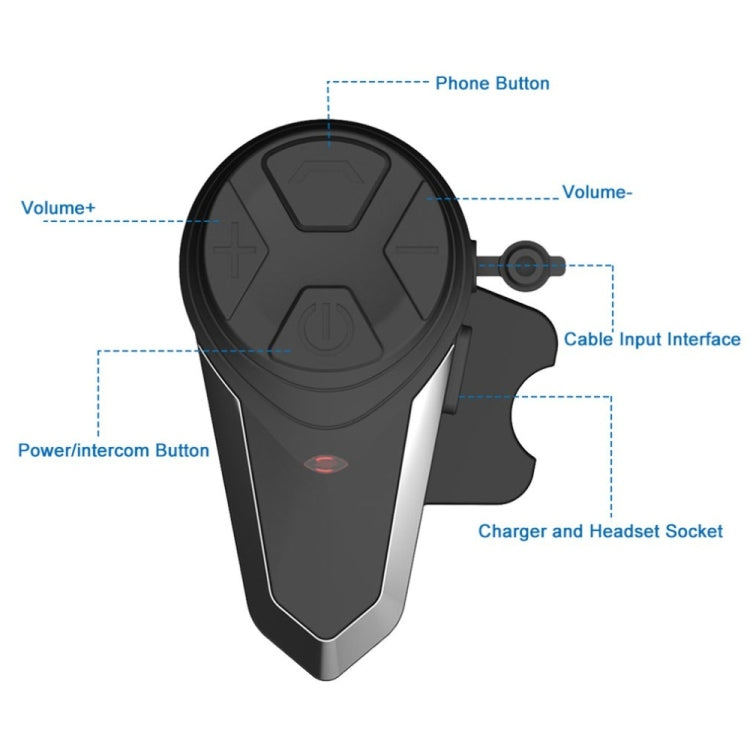 Casco moto BT-S3 Auricolare Bluetooth senza fili Interfono vivavoce impermeabile Walkie talkie con radio FM