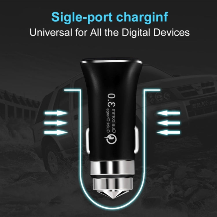 LZ-328 Safety Hammer Type QC3.0 USB + USB-C / Type-C Caricatore per auto a ricarica rapida