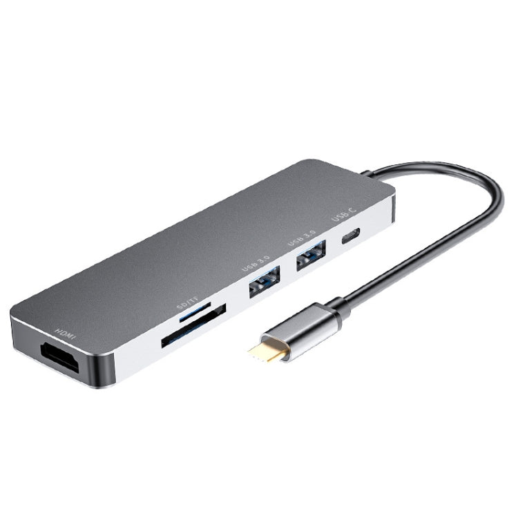 HUB multifunzione 6 in 1 da tipo C a HDMI + USB 3.0 + tipo C + docking station SD/TF, 6 in 1