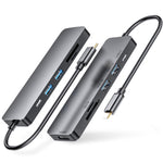 HUB multifunzione 6 in 1 da tipo C a HDMI + USB 3.0 + tipo C + docking station SD/TF, 6 in 1
