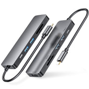 HUB multifunzione 6 in 1 da tipo C a HDMI + USB 3.0 + tipo C + docking station SD/TF, 6 in 1
