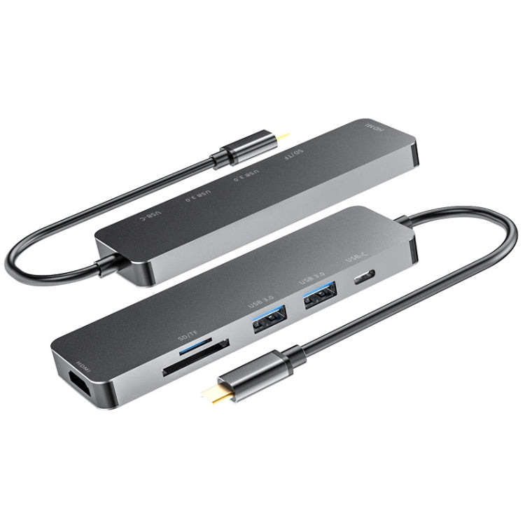 HUB multifunzione 6 in 1 da tipo C a HDMI + USB 3.0 + tipo C + docking station SD/TF, 6 in 1