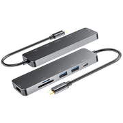 HUB multifunzione 6 in 1 da tipo C a HDMI + USB 3.0 + tipo C + docking station SD/TF, 6 in 1