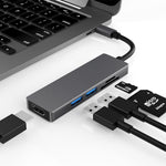 Adattatore HUB USB-C 5 in 1 con HDMI 4K e USB 3.0